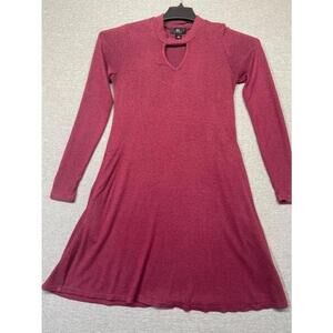Women's IN San Francisco Red Long Sleeve Dress Size XS with pockets